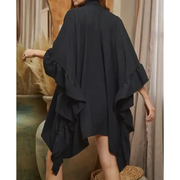 Wide sleeves ruffle kimono - Picture 4 of 8